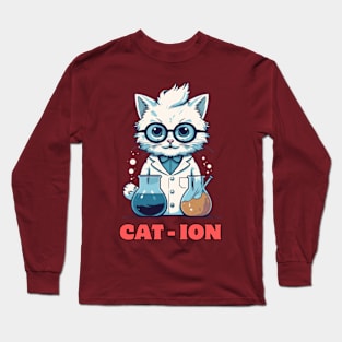 Chemist cat, cation, chemistry, laboratory, gift present ideas Long Sleeve T-Shirt